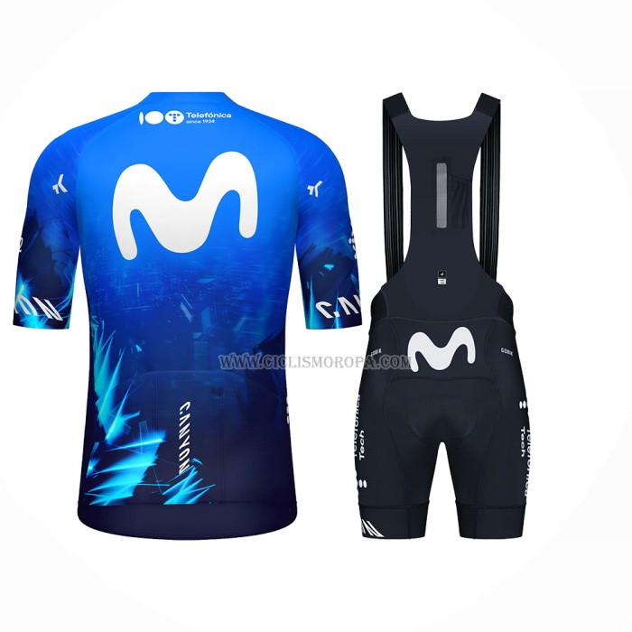 2024 Ropa Ciclismo Movistar Azul Blanco Mangas Cortas y Culotte Corto